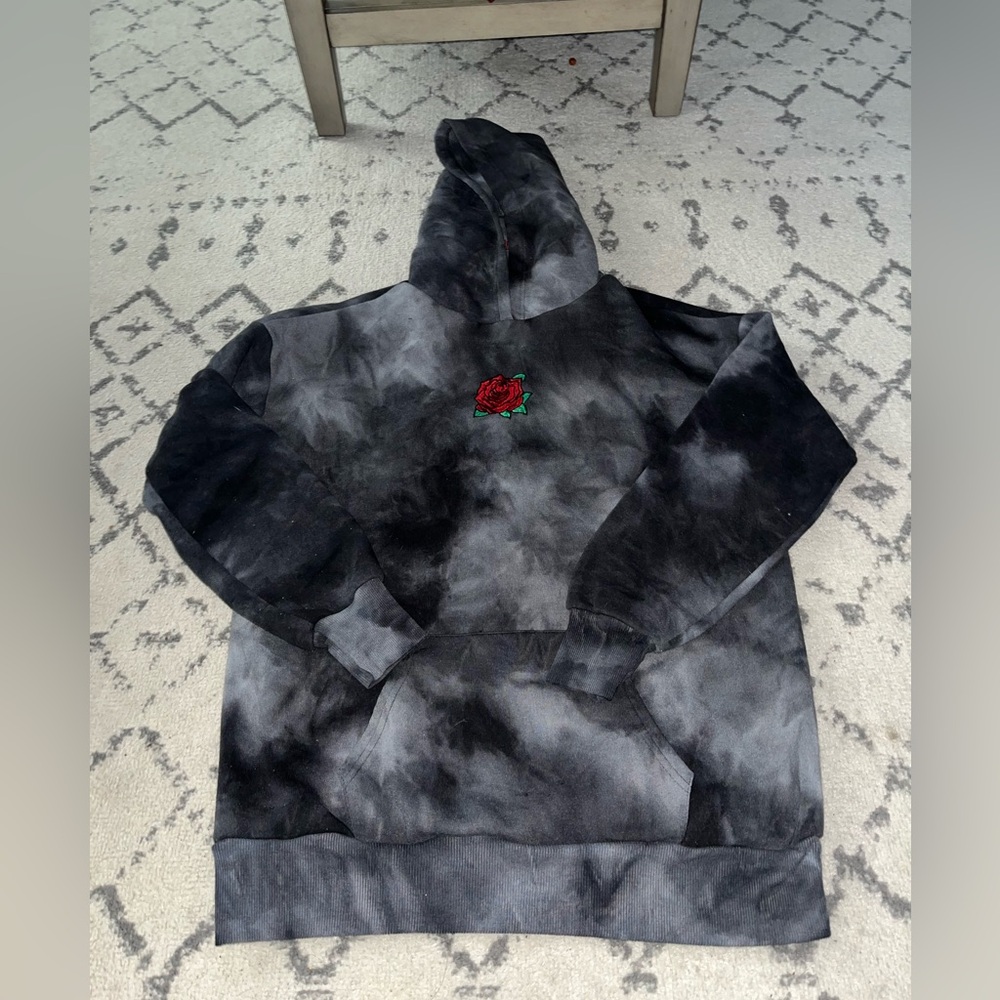 Men’s Vine & Valley Grey/Black Tie Due Hoodie w Built In Face Covering